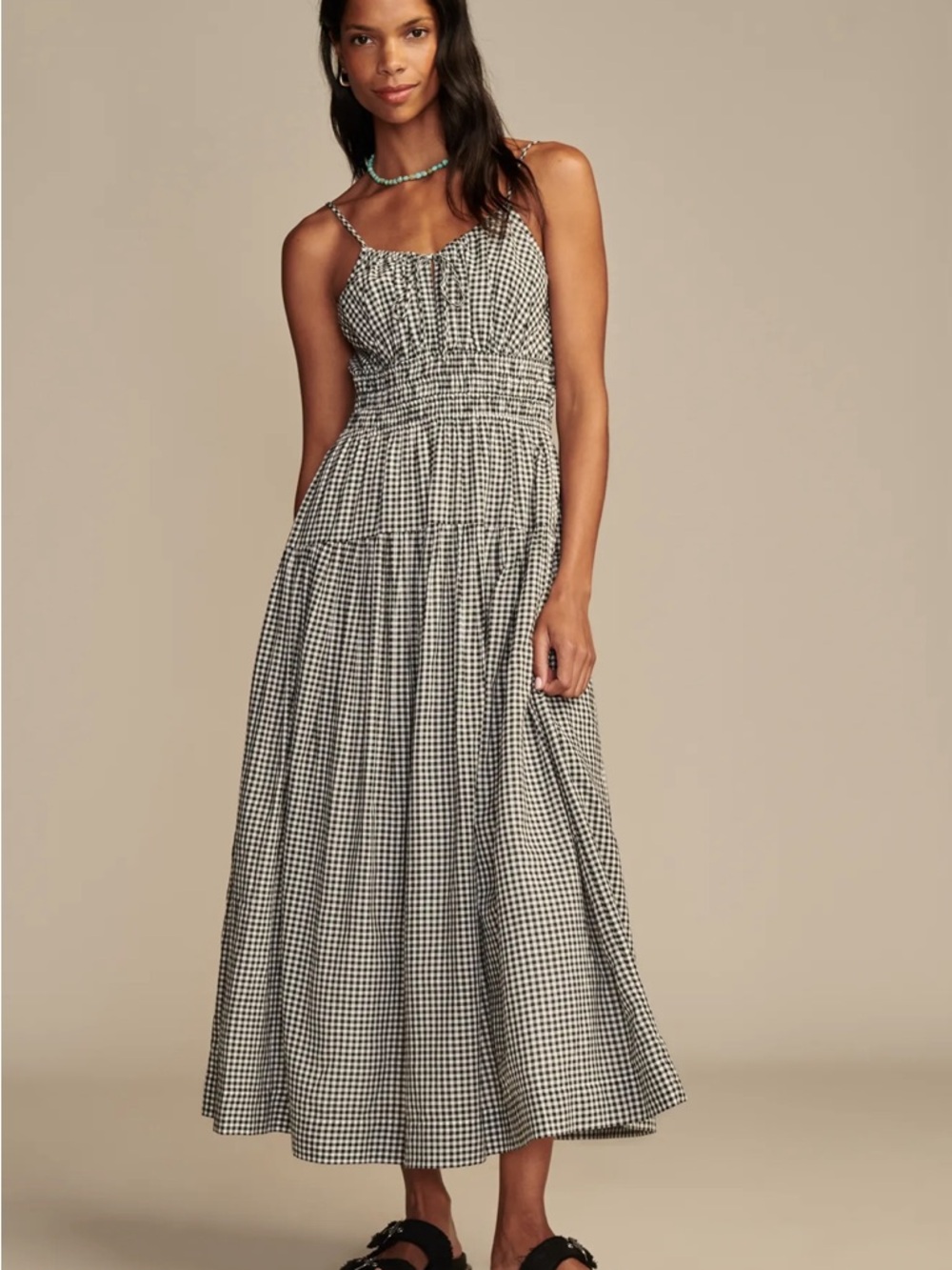 Lucky Brand Gingham Maxi Dress